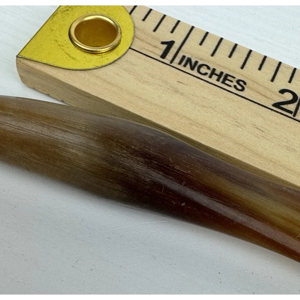 Vintage Antique Natural Horn Letter Opener Paper Knife Curved Brown‎ Desk Tool